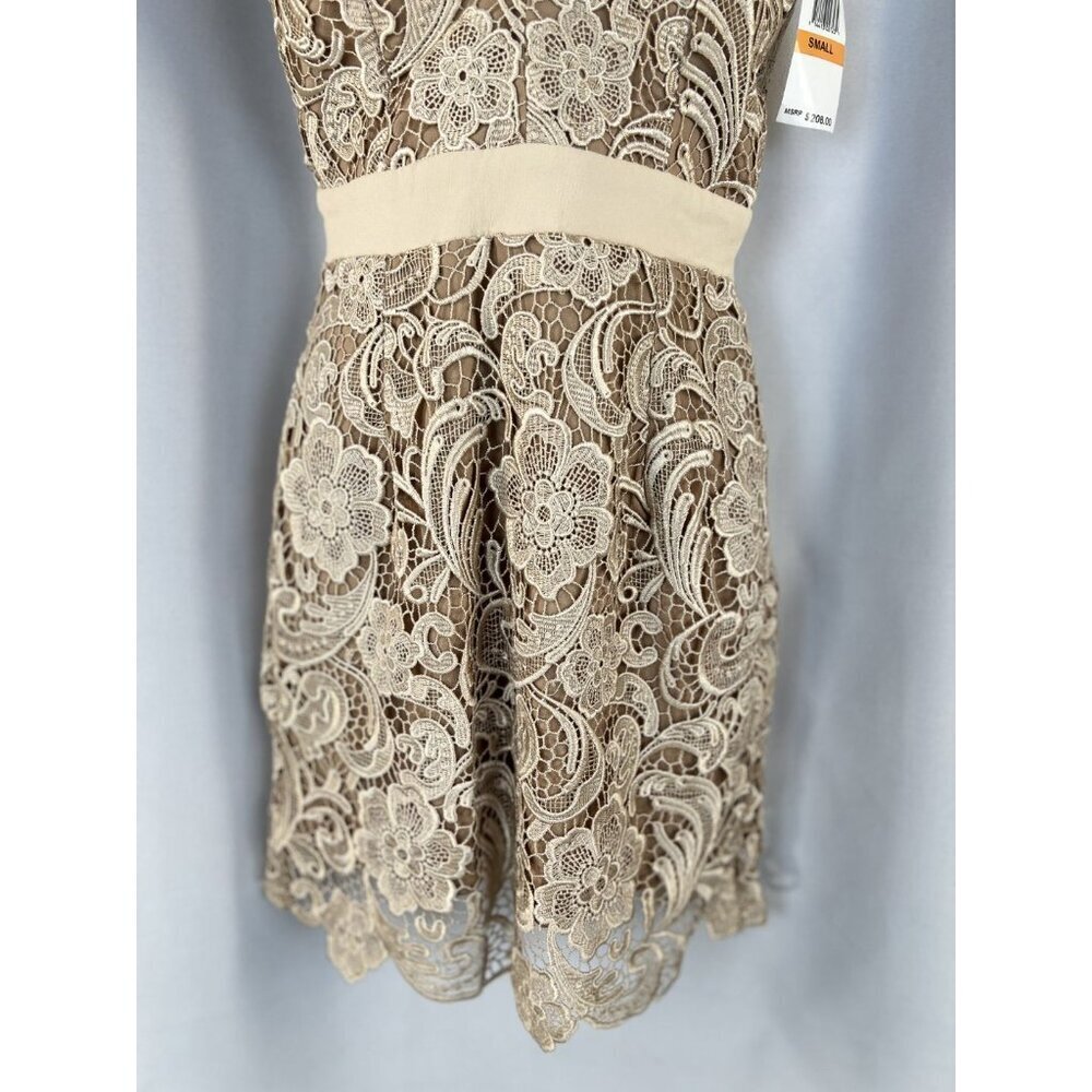 NWT Dress the Population Ava Nude Lace Dress $208 - Picture 6 of 15